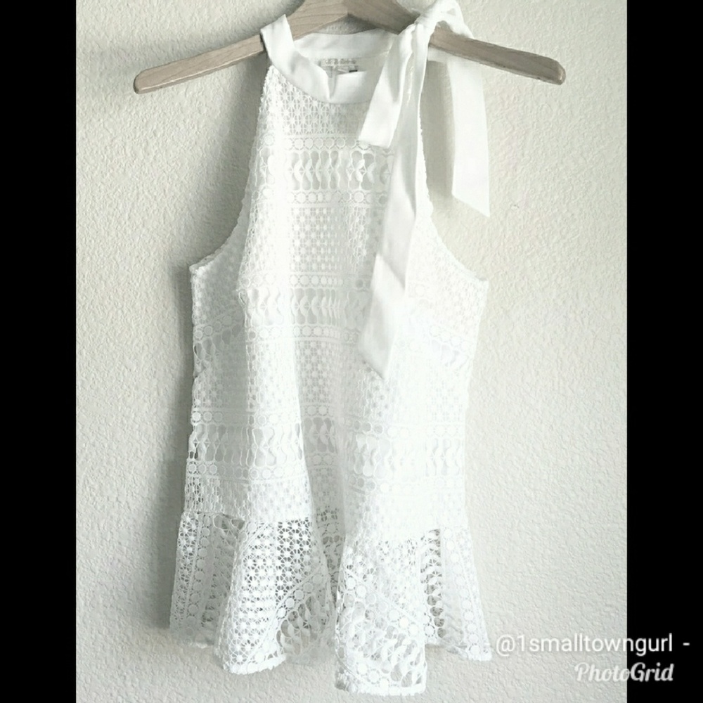 Anthropologie Shoshanna Lyza Lace Peplum L NWT